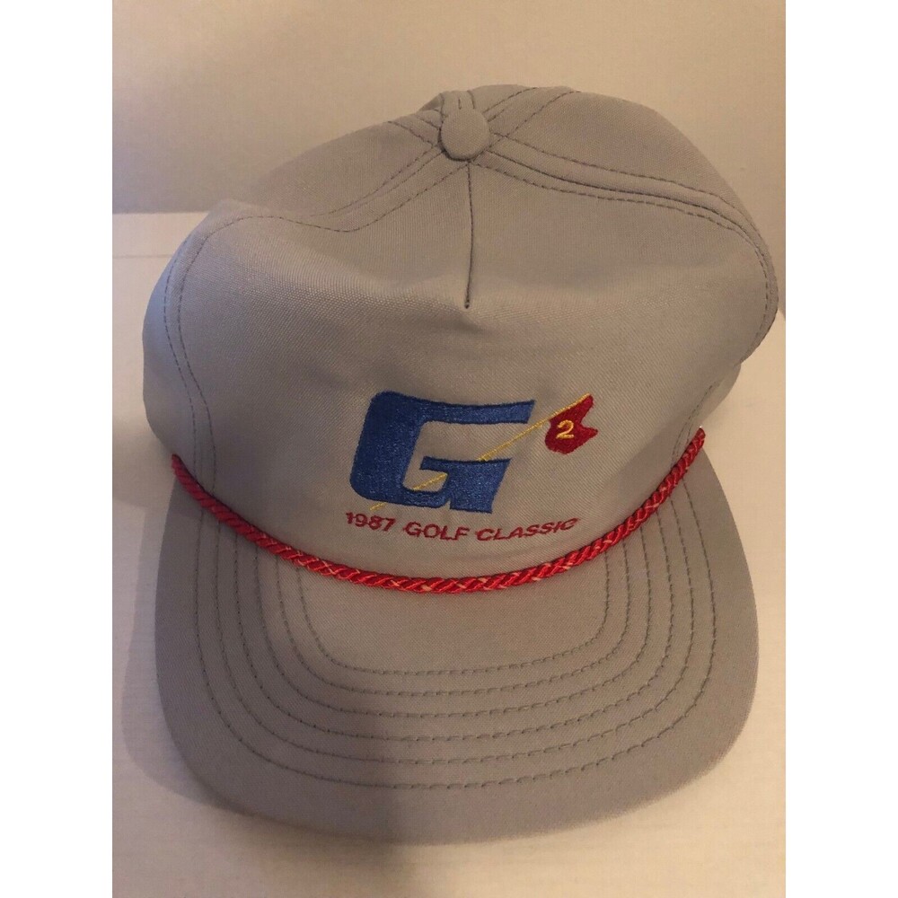 Golf Classic Hat 1987 Vintage DeLong Metal Clip Adjustable Cap Gray